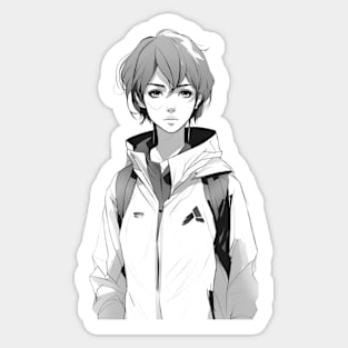 Anime Girl With Sport Jacket 01 Sticker